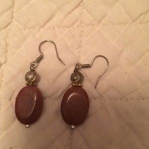 Goldstone dangly earrings